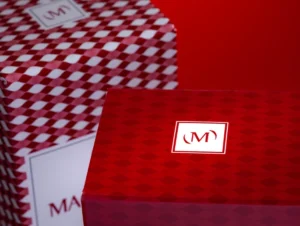 Colour photo showcasing 'The Macallan' Cartons produced by Beamglow.