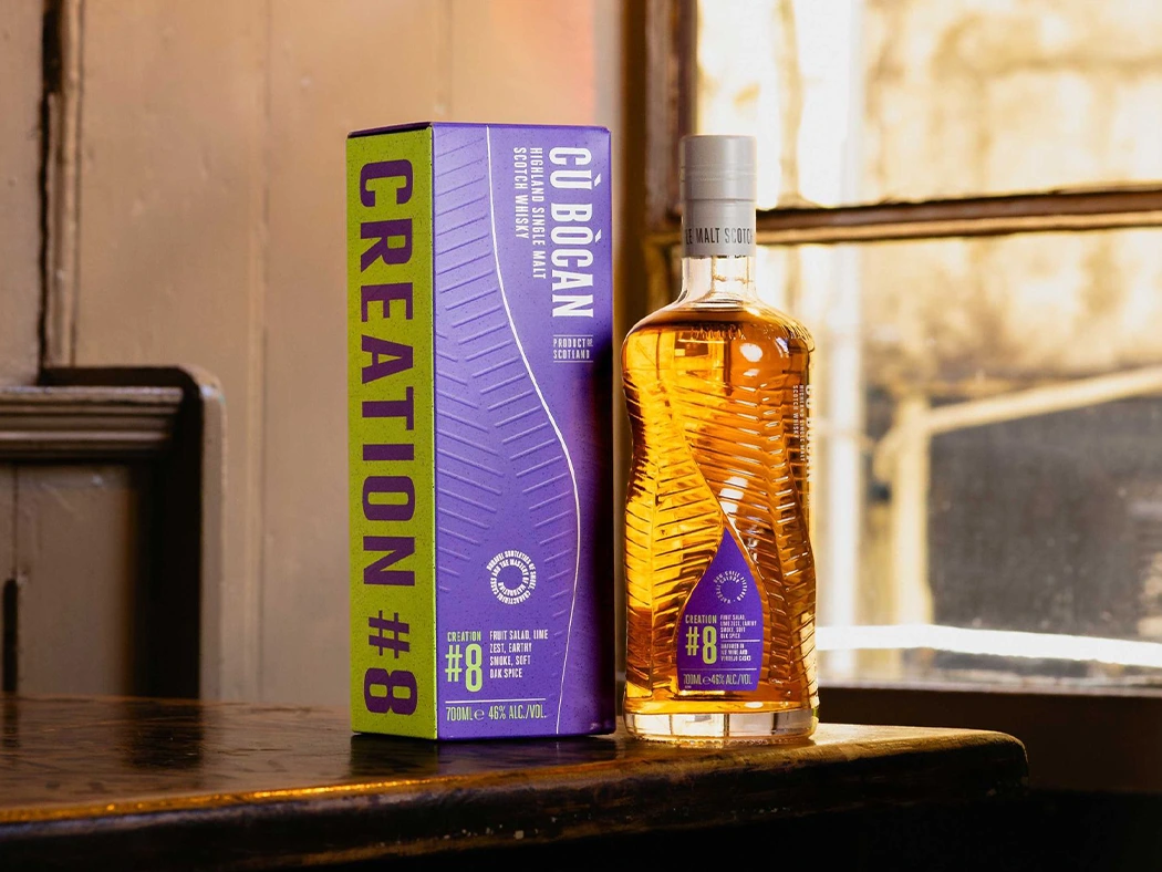 Packaging by Beamglow for the Cù Bòcan Creations series by Tomatin